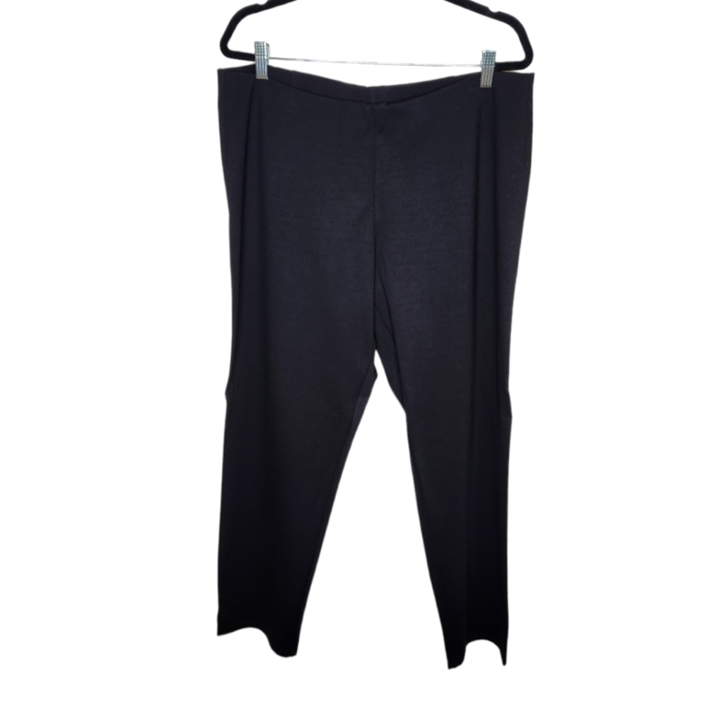 Eileen Fisher Black Straight-Leg Ponte Pants NWT